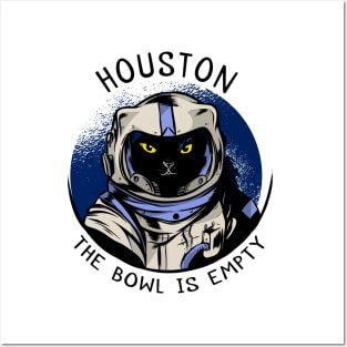 funny cat – Astrocat – Houston, the bowl is empty Posters and Art